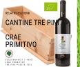 Relatiegeschenk - 1 fles  Tre Pini Primitivo Crae